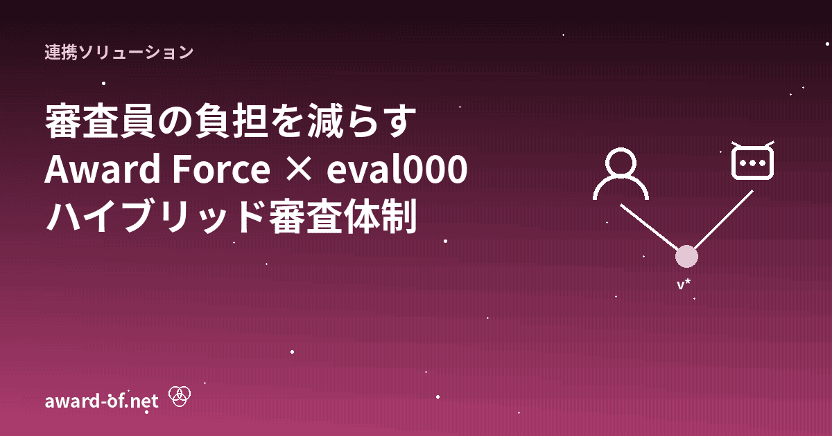 Award Force × eval000のハイブリッド審査体制